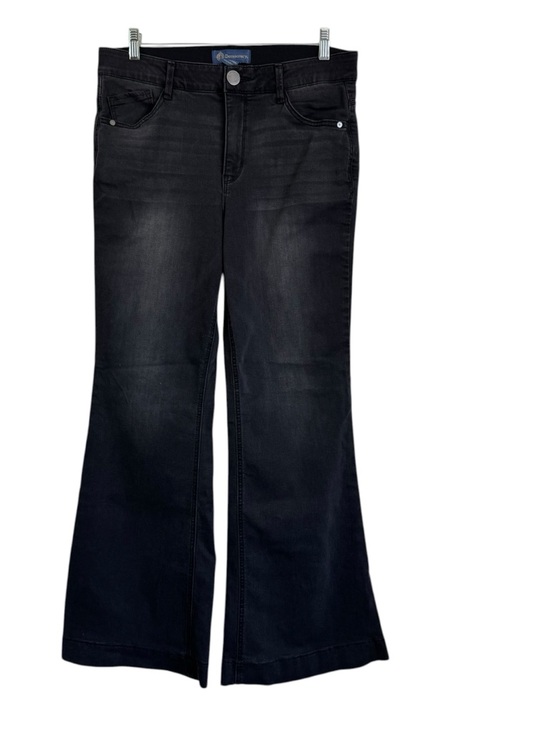 Democracy Denim - Democracy AB Solution Stretch Wide Leg Bootcut Faded Black Denim Jeans Size 12
